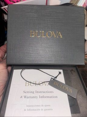 Bulova Black and Gold Presentation Watch Box with Tag